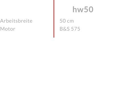 ArbeitsbreiteMotor  hw50 50 cmB&S 575