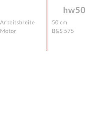 ArbeitsbreiteMotor  hw50 50 cmB&S 575